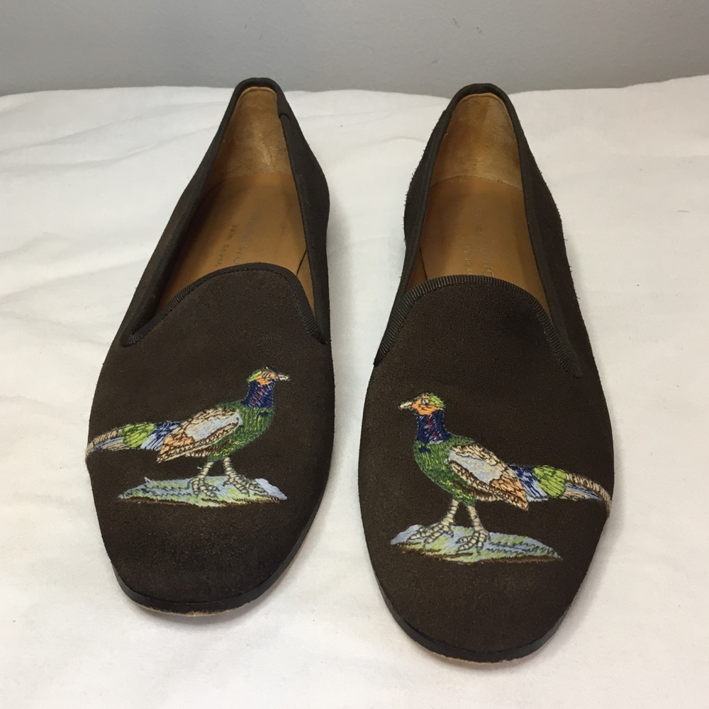 Stubbs & Wootton Suede Pheasant Loafers, 7
